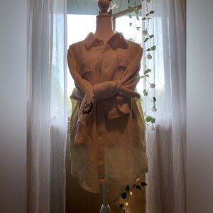 Pink button-up ‘shacket’